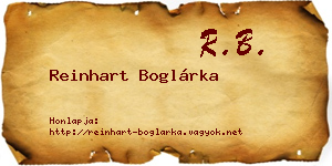 Reinhart Boglárka névjegykártya