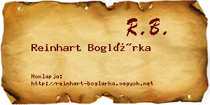 Reinhart Boglárka névjegykártya